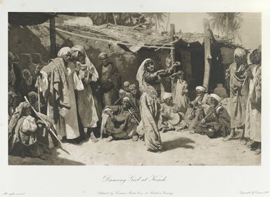 <em>"Dancing girl at Keneh."</em>. Printed material. Brooklyn Museum. (Photo: Brooklyn Museum, N376_J95_Heliogravures_pl09_PS1.jpg