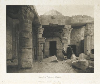 <em>"Temple at D?r el-Medineh. The Hall."</em>. Printed material. Brooklyn Museum. (Photo: Brooklyn Museum, N376_J95_Heliogravures_pl20_PS1.jpg