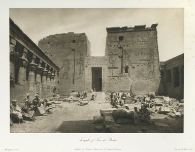 <em>"Temple of Isis at Philae. The Court."</em>. Printed material. Brooklyn Museum. (Photo: Brooklyn Museum, N376_J95_Heliogravures_pl22_PS1.jpg