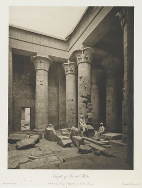 <em>"Temple of Isis at Philae. The Hall."</em>. Printed material. Brooklyn Museum. (Photo: Brooklyn Museum, N376_J95_Heliogravures_pl23_PS1.jpg