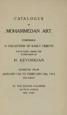 <em>"Title page."</em>, 1912. Printed material. Brooklyn Museum, NYARC Documenting the Gilded Age phase 2. (Photo: New York Art Resources Consortium, N6260_F73_0005.jpg