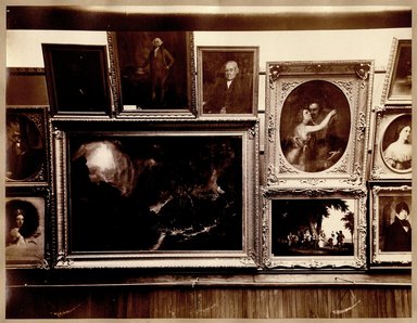 <em>"Brooklyn Art Association, first chronological exhibition of American art [March 1872]. Installation view 04."</em>, 1872. Bw photograph (original print), 9 x 7in (23 x 18cm). Brooklyn Museum, BAA1872. (N858_Un3_B78_1872b_005.jpg