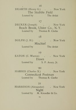 <em>"Checklist."</em>, 1893. Printed material. Brooklyn Museum, NYARC Documenting the Gilded Age phase 1. (Photo: New York Art Resources Consortium, ND1198_Un3_N43_0029.jpg