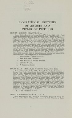 <em>"Checklist."</em>, 1911. Printed material. Brooklyn Museum, NYARC Documenting the Gilded Age phase 2. (Photo: New York Art Resources Consortium, ND1226_Un3_B86c_0006.jpg