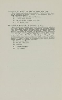 <em>"Checklist."</em>, 1911. Printed material. Brooklyn Museum, NYARC Documenting the Gilded Age phase 2. (Photo: New York Art Resources Consortium, ND1226_Un3_B86c_0008.jpg