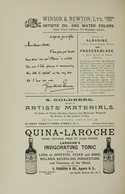 <em>"Advertisement."</em>, 1895. Printed material. Brooklyn Museum, NYARC Documenting the Gilded Age phase 1. (Photo: New York Art Resources Consortium, ND187_Am3_0004.jpg