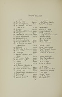 <em>"Checklist."</em>, 1895. Printed material. Brooklyn Museum, NYARC Documenting the Gilded Age phase 1. (Photo: New York Art Resources Consortium, ND187_Am3_0018.jpg