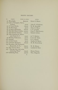 <em>"Checklist."</em>, 1895. Printed material. Brooklyn Museum, NYARC Documenting the Gilded Age phase 1. (Photo: New York Art Resources Consortium, ND187_Am3_0025.jpg