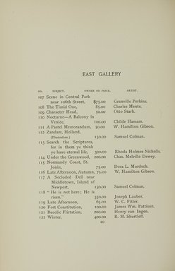 <em>"Checklist."</em>, 1895. Printed material. Brooklyn Museum, NYARC Documenting the Gilded Age phase 1. (Photo: New York Art Resources Consortium, ND187_Am3_0026.jpg