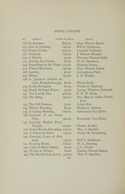 <em>"Checklist."</em>, 1895. Printed material. Brooklyn Museum, NYARC Documenting the Gilded Age phase 1. (Photo: New York Art Resources Consortium, ND187_Am3_0038.jpg