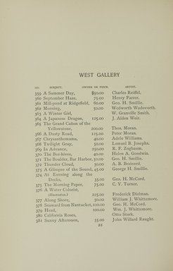 <em>"Checklist."</em>, 1895. Printed material. Brooklyn Museum, NYARC Documenting the Gilded Age phase 1. (Photo: New York Art Resources Consortium, ND187_Am3_0050.jpg