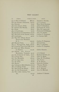 <em>"Checklist."</em>, 1895. Printed material. Brooklyn Museum, NYARC Documenting the Gilded Age phase 1. (Photo: New York Art Resources Consortium, ND187_Am3_0060.jpg