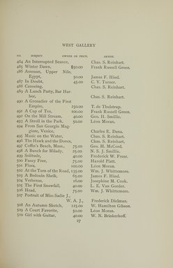 <em>"Checklist."</em>, 1895. Printed material. Brooklyn Museum, NYARC Documenting the Gilded Age phase 1. (Photo: New York Art Resources Consortium, ND187_Am3_0065.jpg