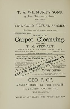 <em>"Advertisement."</em>, 1895. Printed material. Brooklyn Museum, NYARC Documenting the Gilded Age phase 1. (Photo: New York Art Resources Consortium, ND187_Am3_0084.jpg