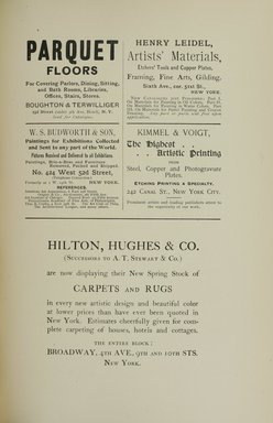 <em>"Advertisement."</em>, 1895. Printed material. Brooklyn Museum, NYARC Documenting the Gilded Age phase 1. (Photo: New York Art Resources Consortium, ND187_Am3_0085.jpg