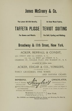 <em>"Advertisement."</em>, 1895. Printed material. Brooklyn Museum, NYARC Documenting the Gilded Age phase 1. (Photo: New York Art Resources Consortium, ND187_Am3_0086.jpg