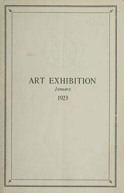 <em>"Front cover."</em>, 1923. Printed material. Brooklyn Museum, NYARC Documenting the Gilded Age phase 1. (Photo: New York Art Resources Consortium, ND237_N46_1923_0002.jpg