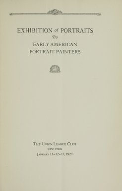 <em>"Title page."</em>, 1923. Printed material. Brooklyn Museum, NYARC Documenting the Gilded Age phase 1. (Photo: New York Art Resources Consortium, ND237_N46_1923_0004.jpg