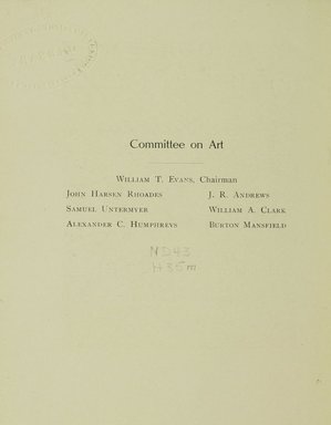 <em>"Front matter."</em>, 1913. Printed material. Brooklyn Museum, NYARC Documenting the Gilded Age phase 1. (Photo: New York Art Resources Consortium, ND43_H35m_0003.jpg