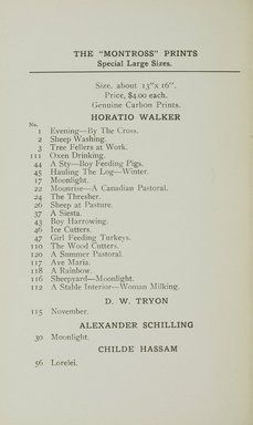 <em>"Checklist."</em>, 1911. Printed material. Brooklyn Museum, NYARC Documenting the Gilded Age phase 1. (Photo: New York Art Resources Consortium, ND78_M76_0068.jpg