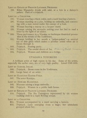 <em>"Checklist"</em>, 1911. Printed material. Brooklyn Museum, NYARC Documenting the Gilded Age phase 2. (Photo: New York Art Resources Consortium, NE1355_J27_0019.jpg
