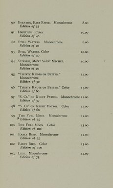 <em>"Checklist."</em>, 1922. Printed material. Brooklyn Museum, NYARC Documenting the Gilded Age phase 2. (Photo: New York Art Resources Consortium, NE300_Ar5_K38_0015.jpg