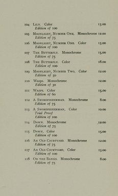 <em>"Checklist."</em>, 1922. Printed material. Brooklyn Museum, NYARC Documenting the Gilded Age phase 2. (Photo: New York Art Resources Consortium, NE300_Ar5_K38_0016.jpg