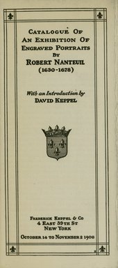 <em>"Title page."</em>, 1908. Printed material. Brooklyn Museum, NYARC Documenting the Gilded Age phase 2. (Photo: New York Art Resources Consortium, NE300_N15_K44_0003.jpg