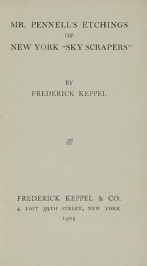 <em>"Title page."</em>, 1905. Printed material. Brooklyn Museum, NYARC Documenting the Gilded Age phase 2. (Photo: New York Art Resources Consortium, NE300_P38_K44_0003.jpg