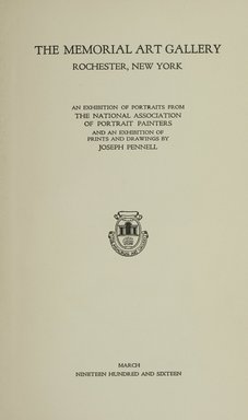<em>"Title page."</em>, 1916. Printed material. Brooklyn Museum, NYARC Documenting the Gilded Age phase 1. (Photo: New York Art Resources Consortium, NE300_P38_R58_0007.jpg