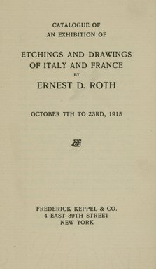 <em>"Title page."</em>, 1915. Printed material. Brooklyn Museum, NYARC Documenting the Gilded Age phase 2. (Photo: New York Art Resources Consortium, NE300_R74_K44_0003.jpg