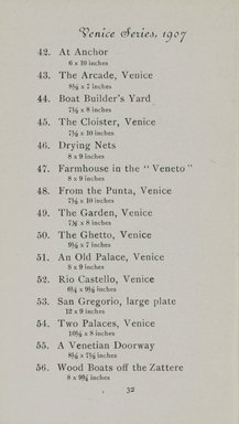 <em>"Checklist."</em>, 1916. Printed material. Brooklyn Museum, NYARC Documenting the Gilded Age phase 2. (Photo: New York Art Resources Consortium, NE300_R74_K44p_0034.jpg