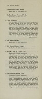 <em>"Checklist."</em>, 1913. Printed material. Brooklyn Museum, NYARC Documenting the Gilded Age phase 2. (Photo: New York Art Resources Consortium, NE300_W39_K44_1913_0006.jpg
