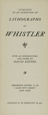 <em>"Title page."</em>, 1921. Printed material. Brooklyn Museum, NYARC Documenting the Gilded Age phase 2. (Photo: New York Art Resources Consortium, NE300_W57_K44L_1921_0003.jpg