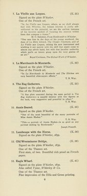<em>"Checklist."</em>, 1922. Printed material. Brooklyn Museum, NYARC Documenting the Gilded Age phase 2. (Photo: New York Art Resources Consortium, NE300_W57_K44L_1922_0008.jpg
