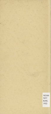 <em>"Back cover."</em>, 1922. Printed material. Brooklyn Museum, NYARC Documenting the Gilded Age phase 2. (Photo: New York Art Resources Consortium, NE300_W57_K44L_1922_0020.jpg