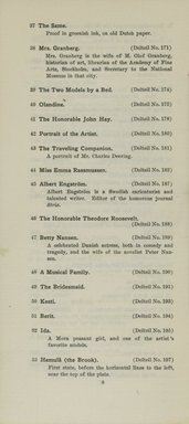 <em>"Checklist."</em>, 1911. Printed material. Brooklyn Museum, NYARC Documenting the Gilded Age phase 2. (Photo: New York Art Resources Consortium, NE300_Z7_K44_1911_0010.jpg