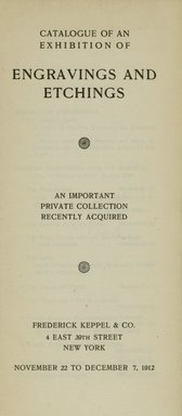 <em>"Title page."</em>, 1912. Printed material. Brooklyn Museum, NYARC Documenting the Gilded Age phase 2. (Photo: New York Art Resources Consortium, NE30_K44e_0003.jpg