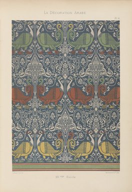 <em>"Étoffe conservée au musée d’Utrecht."</em>, 1885. Printed material. Brooklyn Museum. (Photo: Brooklyn Museum, NK1270_P93_Arabe_pl011_PS4.jpg