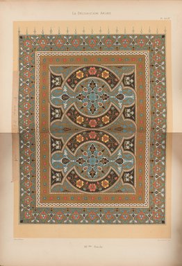 <em>"Dernière page d’un Qorân de la mosquée de Soultan Barqouq."</em>, 1885. Printed material. Brooklyn Museum. (Photo: Brooklyn Museum, NK1270_P93_Arabe_pl016-017_PS4.jpg