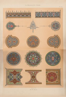 <em>"Fragments d’ornementation d’un Qorân."</em>, 1885. Printed material. Brooklyn Museum. (Photo: Brooklyn Museum, NK1270_P93_Arabe_pl026-027_PS4.jpg