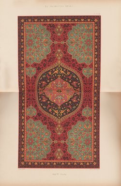 <em>"Grand tapis velouté."</em>, 1885. Printed material. Brooklyn Museum. (Photo: Brooklyn Museum, NK1270_P93_Arabe_pl040-041_PS4.jpg