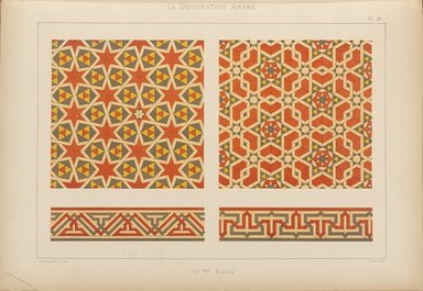 <em>"Mosaïques murales."</em>, 1885. Printed material. Brooklyn Museum. (Photo: Brooklyn Museum, NK1270_P93_Arabe_pl078_PS4.jpg