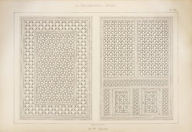 <em>"Grillages en bois tourney."</em>, 1885. Printed material. Brooklyn Museum. (Photo: Brooklyn Museum, NK1270_P93_Arabe_pl106_PS4.jpg