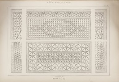 <em>"Grillages en bois tourney."</em>, 1885. Printed material. Brooklyn Museum. (Photo: Brooklyn Museum, NK1270_P93_Arabe_pl107_PS4.jpg