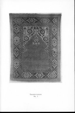 <em>"Transylvanian rug, no. 3"</em>. Printed material. Brooklyn Museum. (NK2808_M56_Metcalfe_Collection_p17_Transylvanian_no3.jpg
