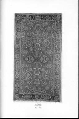 <em>"Ispahan rug, no. 45"</em>. Printed material. Brooklyn Museum. (NK2808_M56_Metcalfe_Collection_p37_Ispahan_no45.jpg