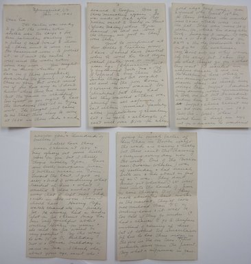 <em>"Handwritten letter (5 pages) in Mrs. Dumble's handwriting on plain paper, addressed 'Dear Em' and signed 'Love Eth', dated on first page 'Springfield, VT/Jan 10, 1940.' Part of: 'Letters from Ethel about Lycetts and E. Lycett's box of reference material sent to me in 1943.'"</em>, 1940. Printed material. Brooklyn Museum. (NK4210_L98_F14_Lycett_inv006.jpg