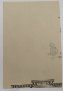 <em>"Clipped illustration with brown ink on blue paper with 3 monograms on it, beginning with EA and AE. Reverse has 3 monograms in purple ink."</em>. Printed material. Brooklyn Museum. (NK4210_L98_F14_Lycett_inv076_verso.jpg