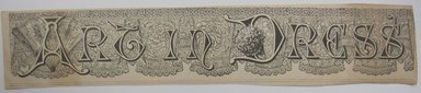 <em>"Clipped illustration with 9 monograms on it, beginning with GD and GC. Reverse is blank."</em>. Printed material. Brooklyn Museum. (NK4210_L98_F14_Lycett_inv077.jpg